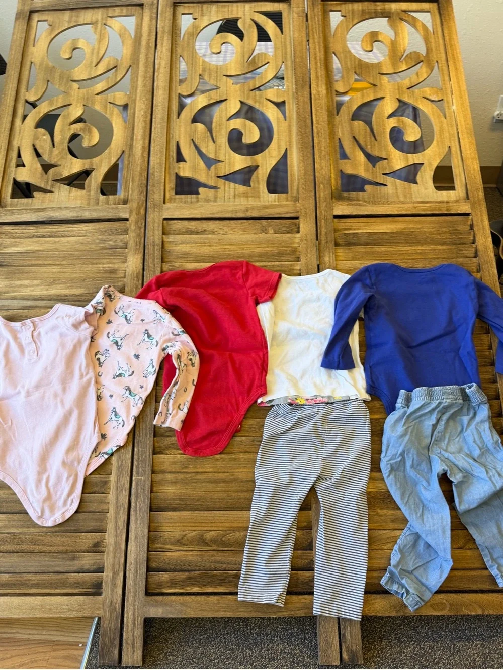 Carter's Girls Cotton Leggings & Bodysuit Mix - Pink, Red, Blue, White 24 Months